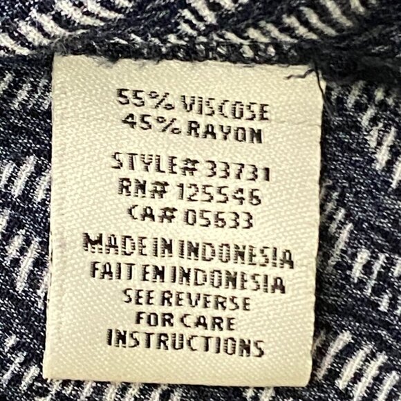 Habitat Clothes To Live In Navy & White Button Down Tunic Shirt Geometric XXL - Picture 6 of 10